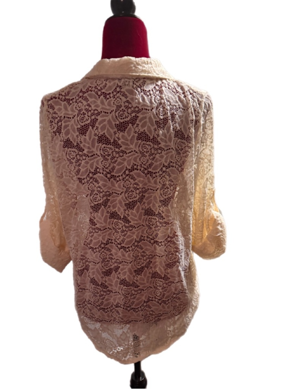 American Rag Cream Lace Button-Down Shirt - Picture 4 of 5